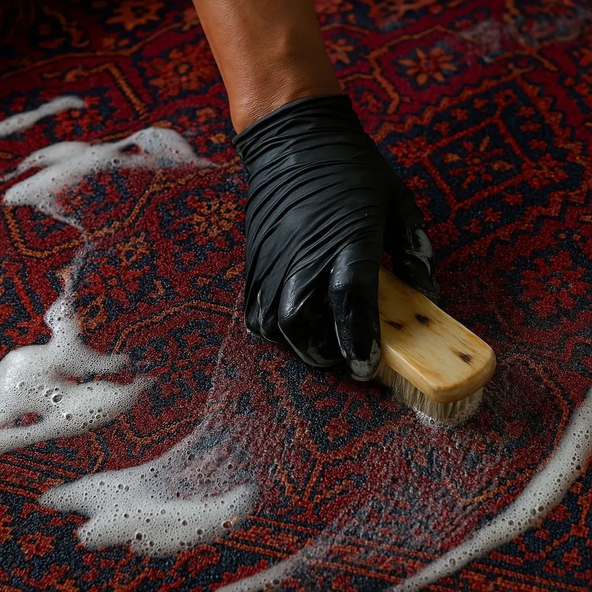 Tapis lavé suspendu pour séchage naturel